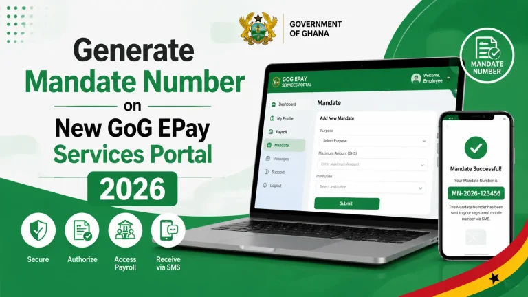 Generate mandate number on gog epay services portal