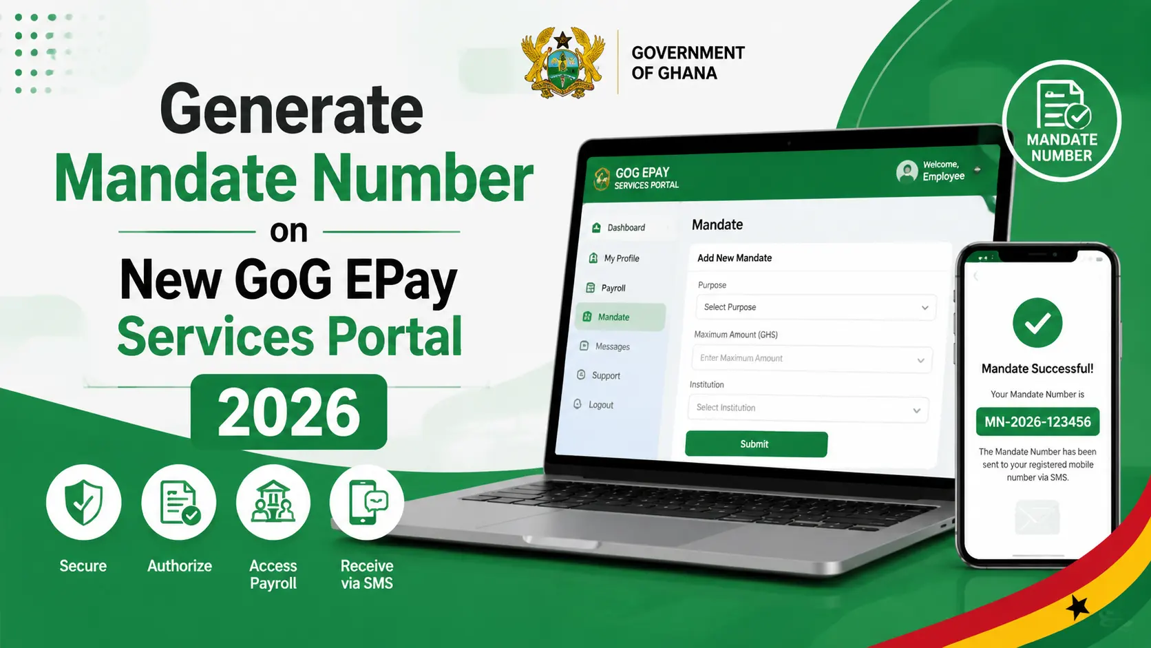 Generate mandate number on gog epay services portal
